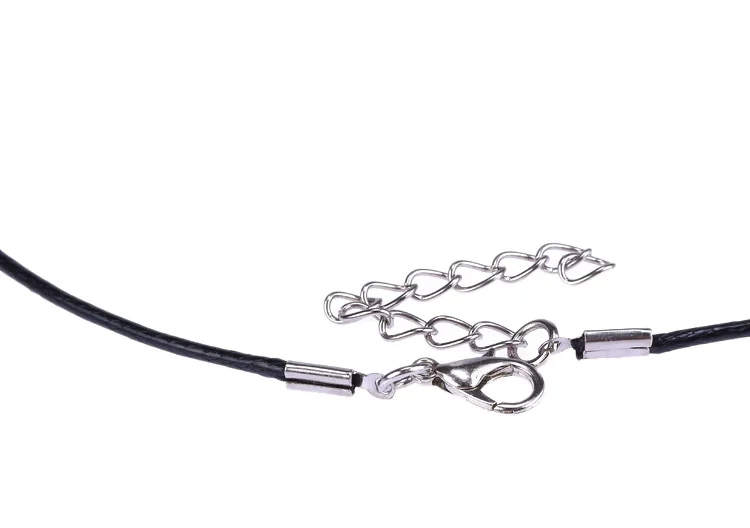 100 шт. черный восковый шнур веревка нить ожерелье серебристый оттенок застежка