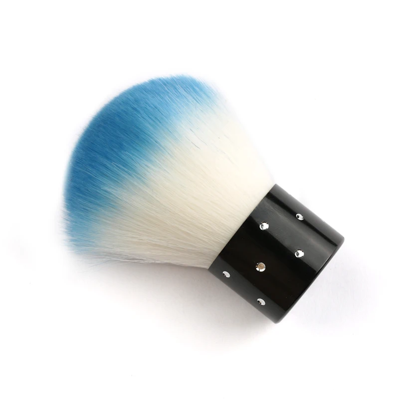 blue 1Pcs Soft Nail Cleaner Brush Mini Stainless steel handle Remove Dust Small Angle Cleaning Brush For Nail Art Care Manicure Tools - Цвет: blue