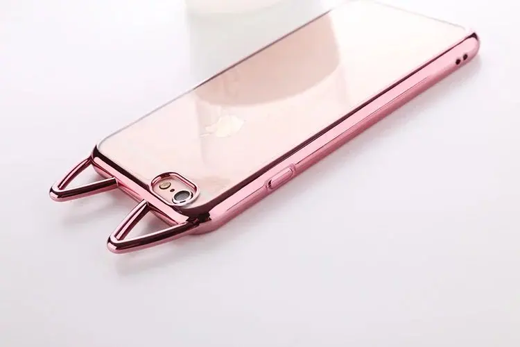 Роскошный чехол с милыми кошачьими ушками для телефона iphone 6 S 7 8 Plus Мягкий