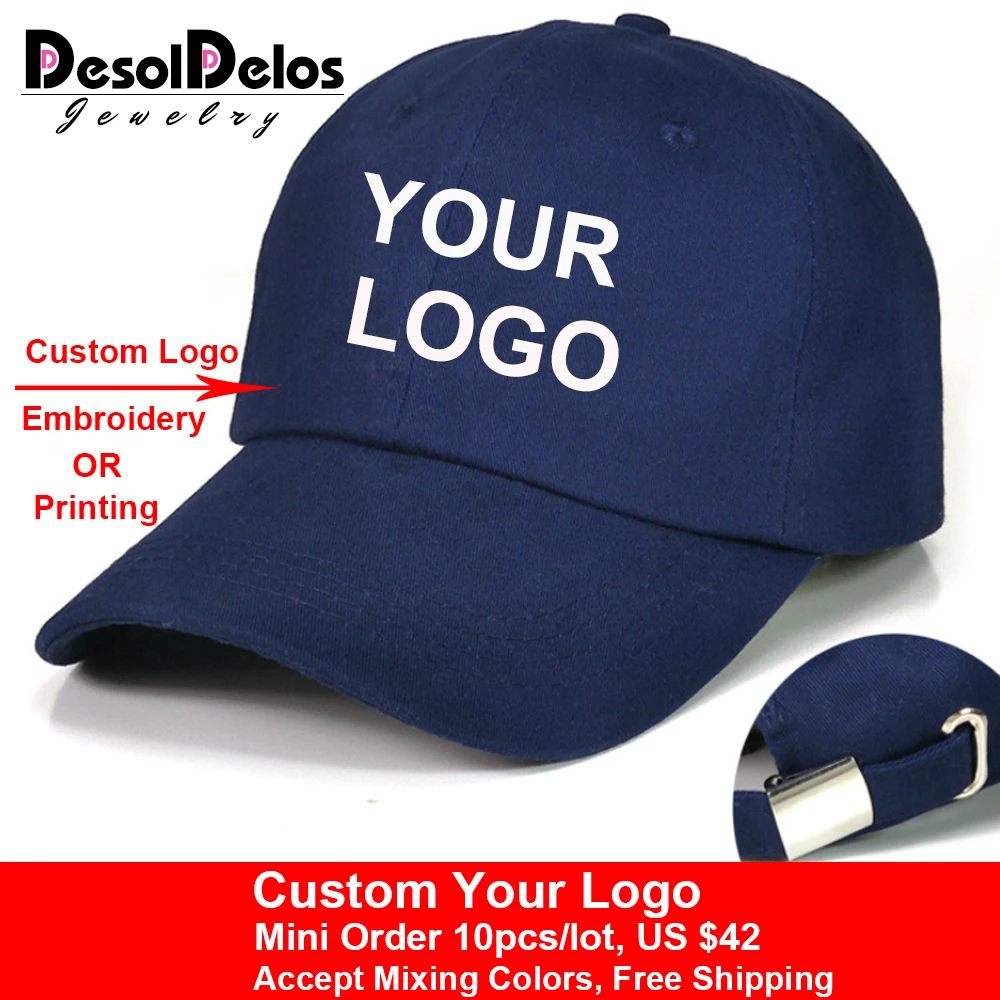Custom Baseball Cap Print Logo Text Photo Embroidery Gorra Casual Solid Hats Pure Color Black Cap Snapback Caps For Men Women