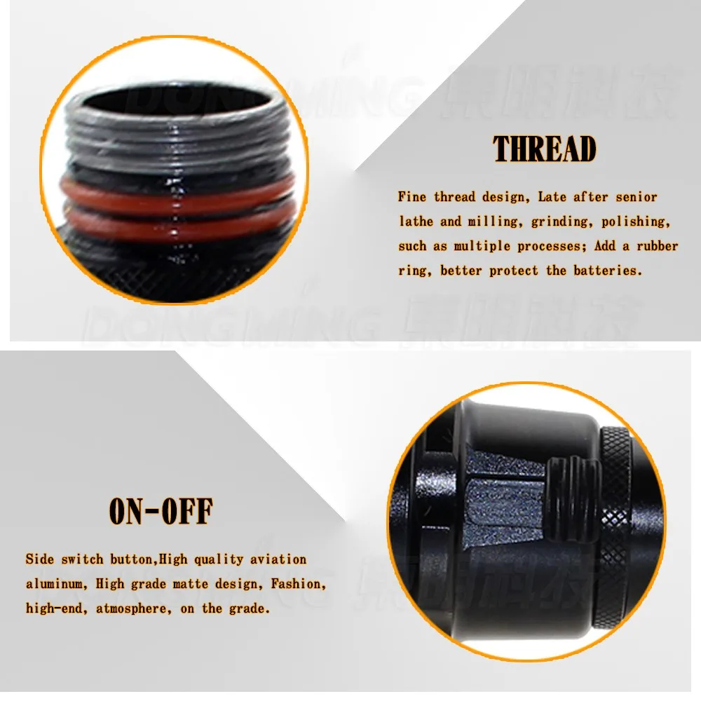 Дайвинг тактический фонарик 3 х CREE xm-l XML T6 5000lm Водонепроницаемый Дайвинг свет черный чехол факел на две батареи 18650