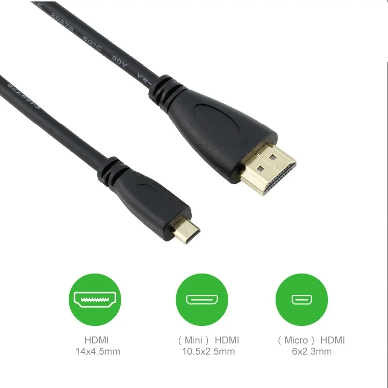 30 см 50 см 1 м 1,5 м 3 м 5 М V1.4 кабель MicroHDMI 1080p 1440p для HDTV PS3 XBOX 3D LCD XC1164