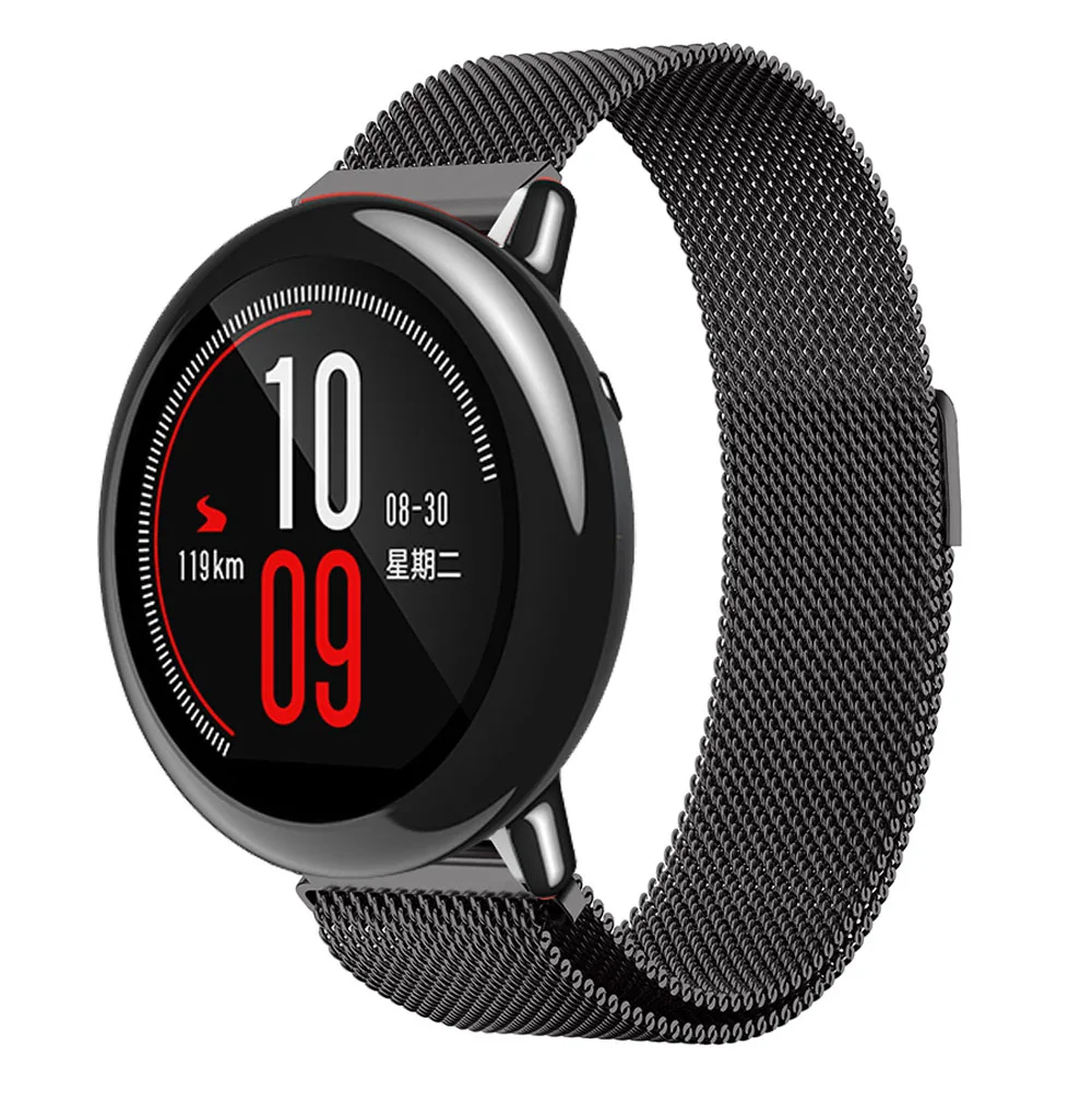 20 мм 22 мм ремешок для часов для Xiaomi Huami Amazfit Pace/Stratos 2 2S Youth Bip Lite умный браслет из нержавеющей стали Миланский Correa