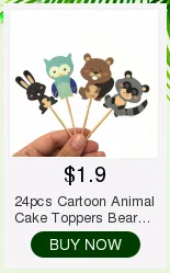 24pcs Woodland Animal Friends Cake Toppers Cupcake Toppers Picks for Birthday Wedding Party Cake Food Dessert Decoration