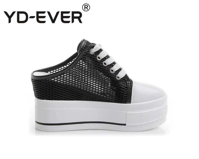 Женские сетчатые кроссовки на танкетке повседневная обувь платформе