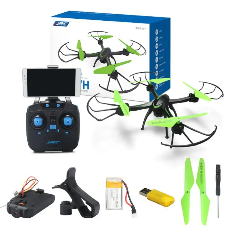 JJRIC H98WH Радиоуправляемый квадрокоптер WIFI FPV 2 4 Ghz 4CH 6-осевой Дрон HD камера черный Feb21