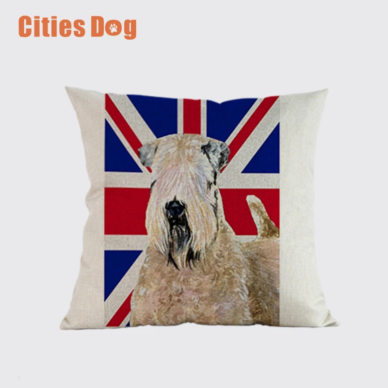 Мягкая льняная наволочка в виде собаки с покрытием пшатентерьера декоративные