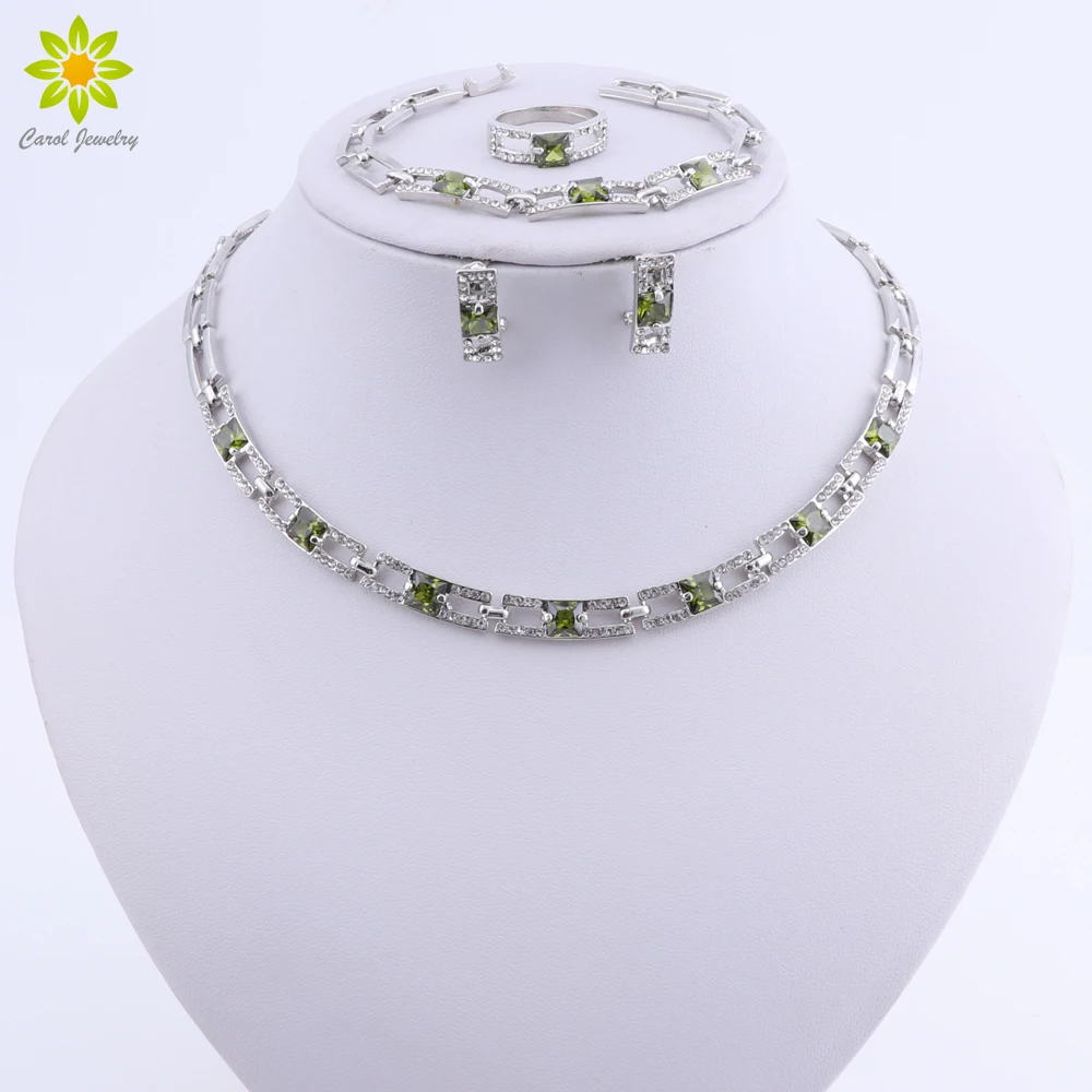 Свадебные вечерние Ювелирные наборы для женщин с сережками и ожерельем Модные