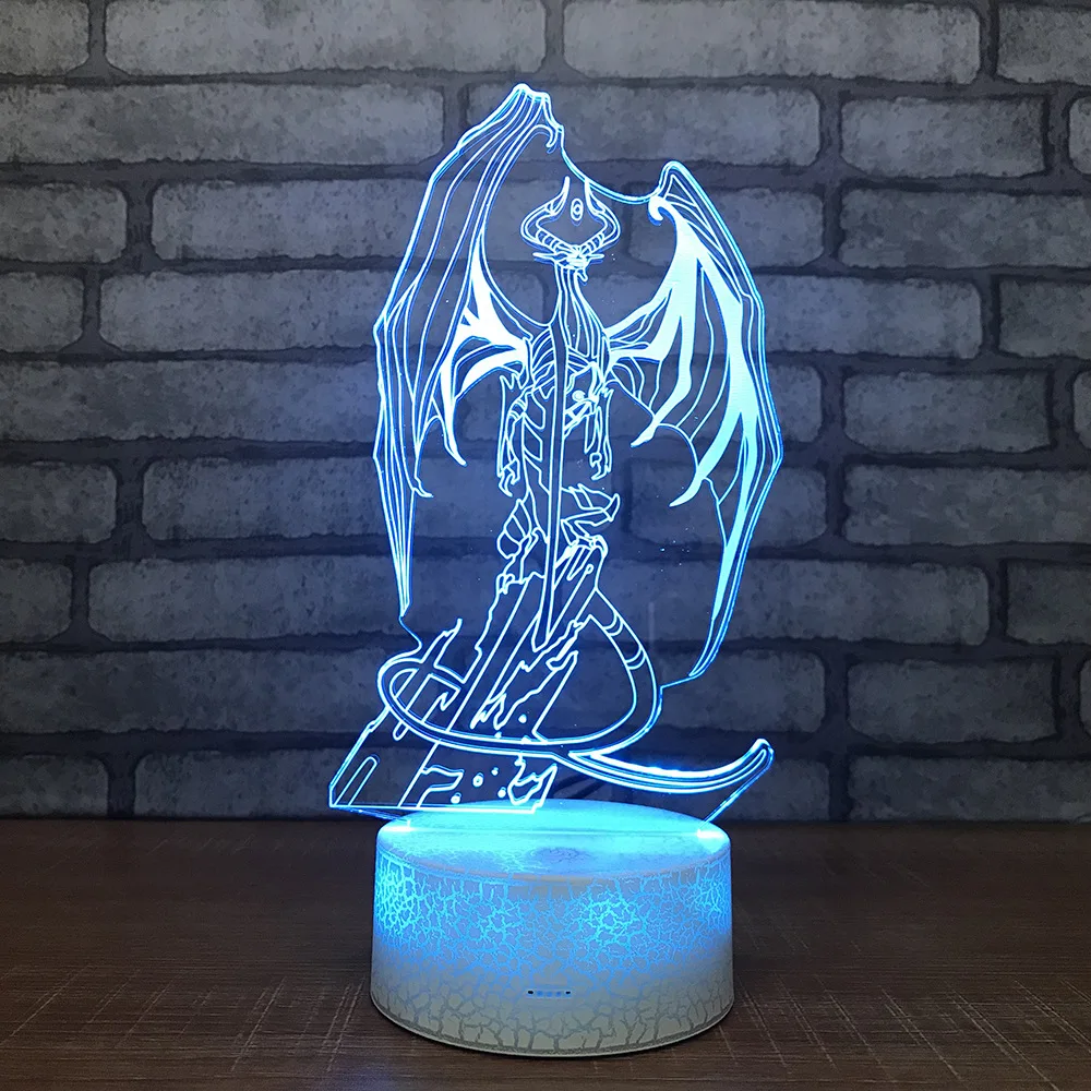 Usb лампа Bone Dragon 3d креативный подарок энергосберегающий детский ночник с белой