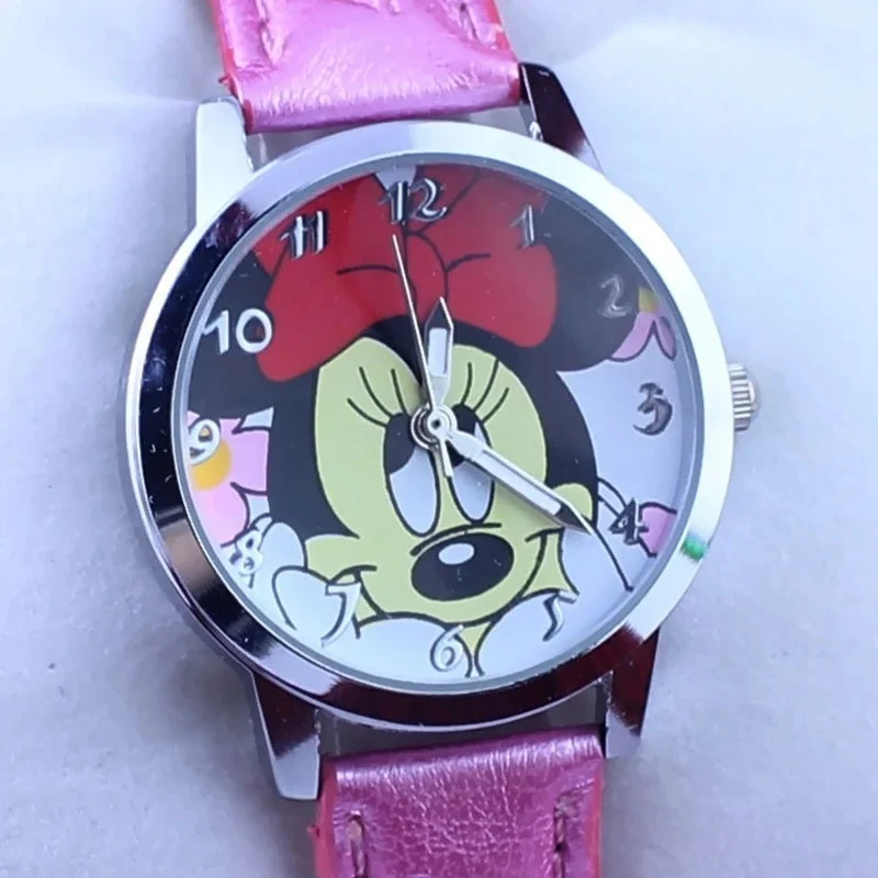 Новые модные повседневные ремни с рисунком Минни для девочек любимые кварцевые