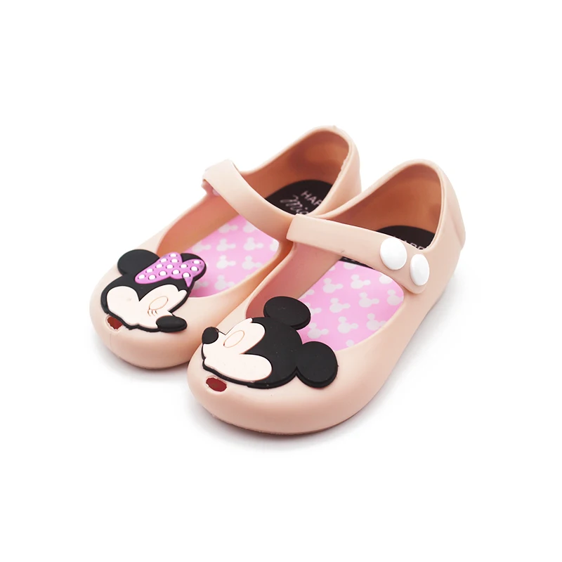 Mini Melissa/прозрачные сандалии; Новинка года; обувь для девочек с Минни и Микки; прозрачная обувь; сандалии с даргоном для девочек; нескользящие детские сандалии для малышей