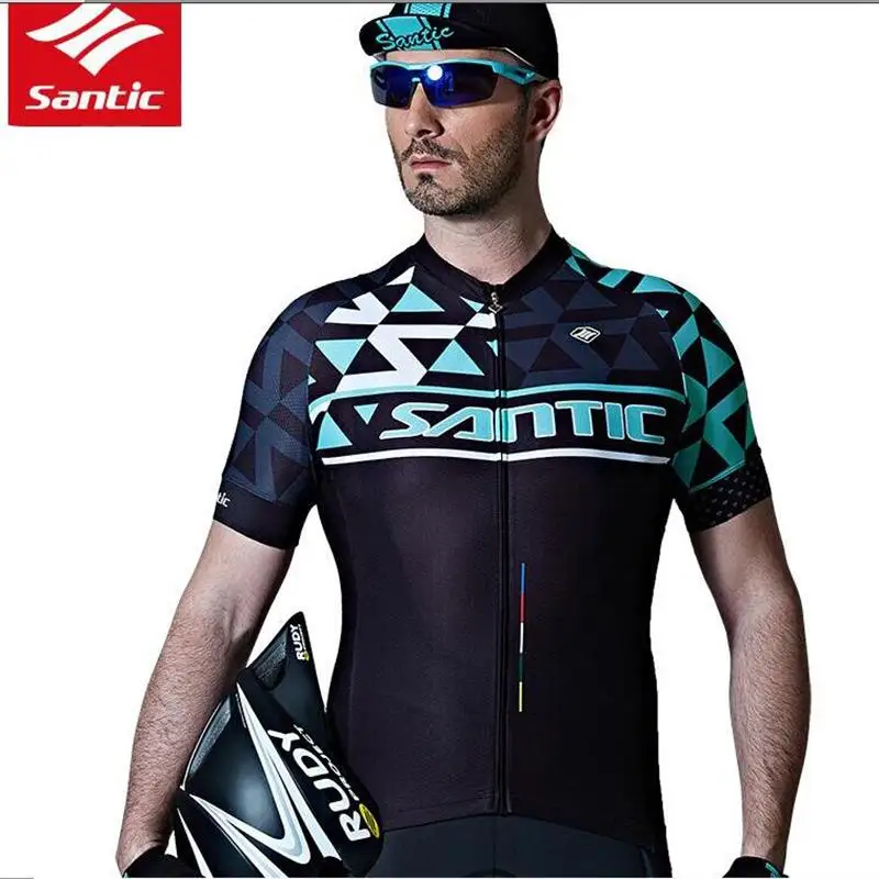 

Мужской спортивный костюм Santic, Спортивная футболка и шорты, итальянская Импортная мягкая дышащая одежда для шоссейного велосипеда 4D