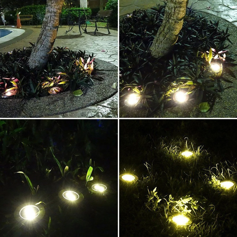 

Super bright 8 LEDs Solar Powered Ground Lamp IP65 Outdoor Path Way Garden Decking Cool White Solar LED Light Dropshipping