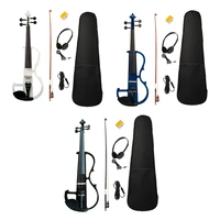 44 electric silent violin with bow headphone rosin with carry case stage bag headphone connection performance accs for beginner