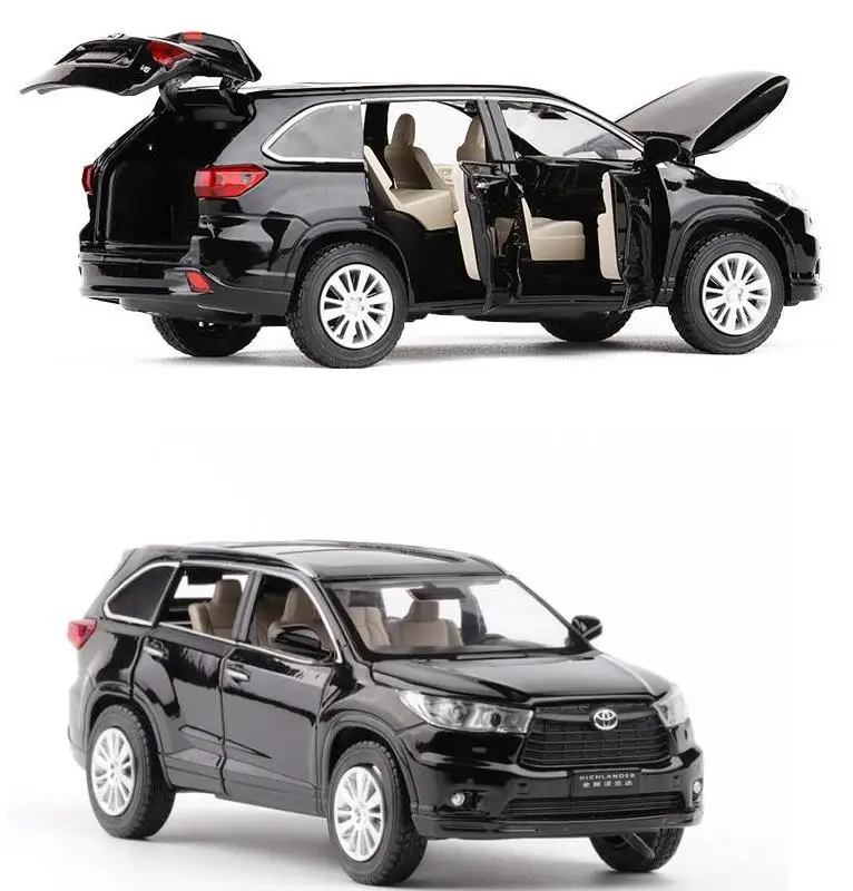 1:32 автомобиль из сплава высокая симуляция Toyota Highlander металлическая модель deicast 6