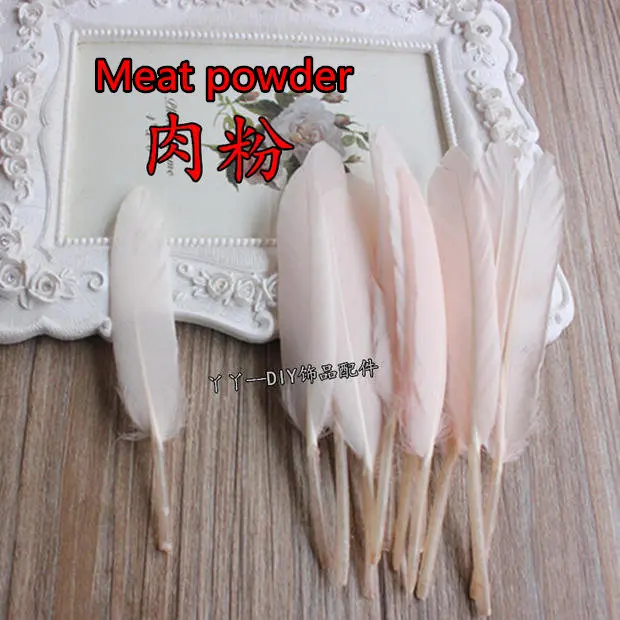 Недорогие цветные окрашенные гусиные листья из Индии 50x украшения для головного