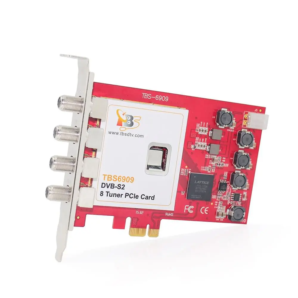 Тюнер Octa карта TBS6909 DVB S/S2 8 тюнер для телевизора PCIe просмотра и записи спутник FTA