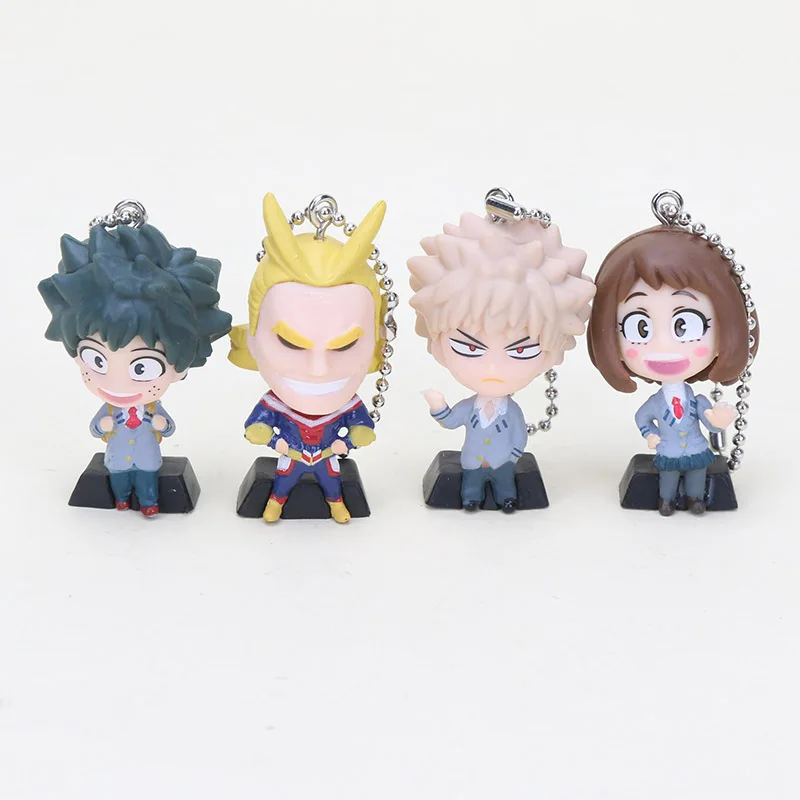 Аниме My Hero Academy Брелок фигурка мидория изюку Тодороки шото Тодороки Shoto Ochaco Uraraka ПВХ брелок 3 см - Цвет: 1 opp bag