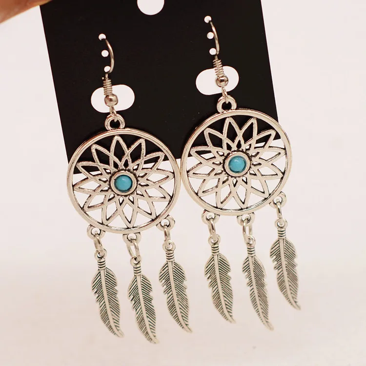 1 компл. много в богемном стиле для нее с тремя Серебряный перо Шарм ожерелье