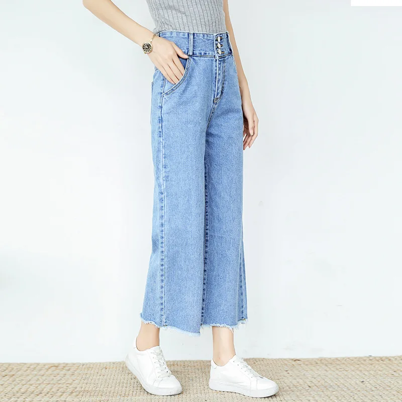 Ретро рыхлый Женский джинсы с высокой талией Широкие ножные Femme Casual Ankle Boy Друг