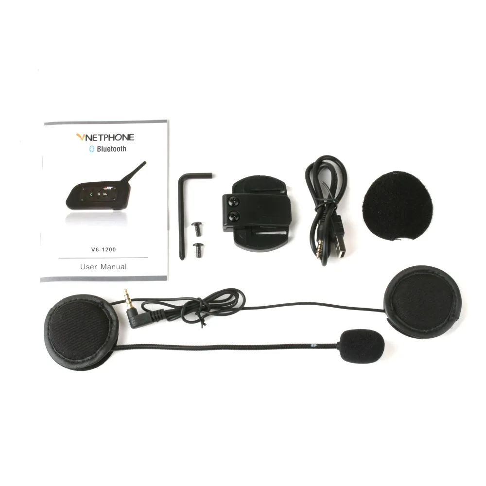 3 шт V6 1200 м мотоцикл Bluetooth шлем домофон полный дуплекс для 6 гонщиков BT