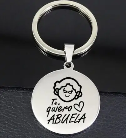 Popular ABUELA Te quiero Keyring llavero High Polished Stainless Steel Smile Keychain Jewelry Best Gift for Grandma YP6792 | Украшения и