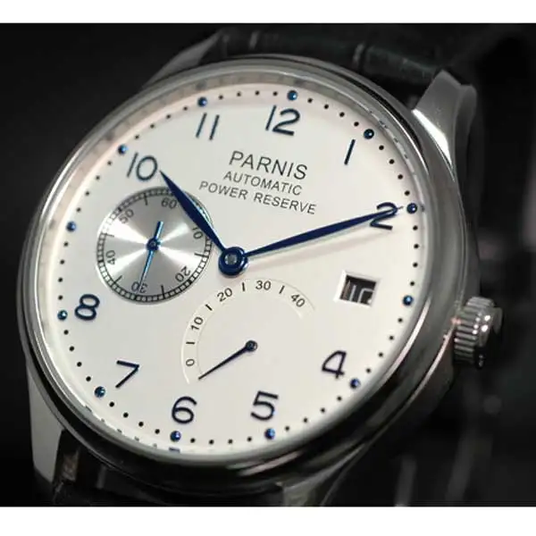 Мужские часы Parnis с белым циферблатом и регулировкой даты 43 мм|watch men|watch men watchwatch watch