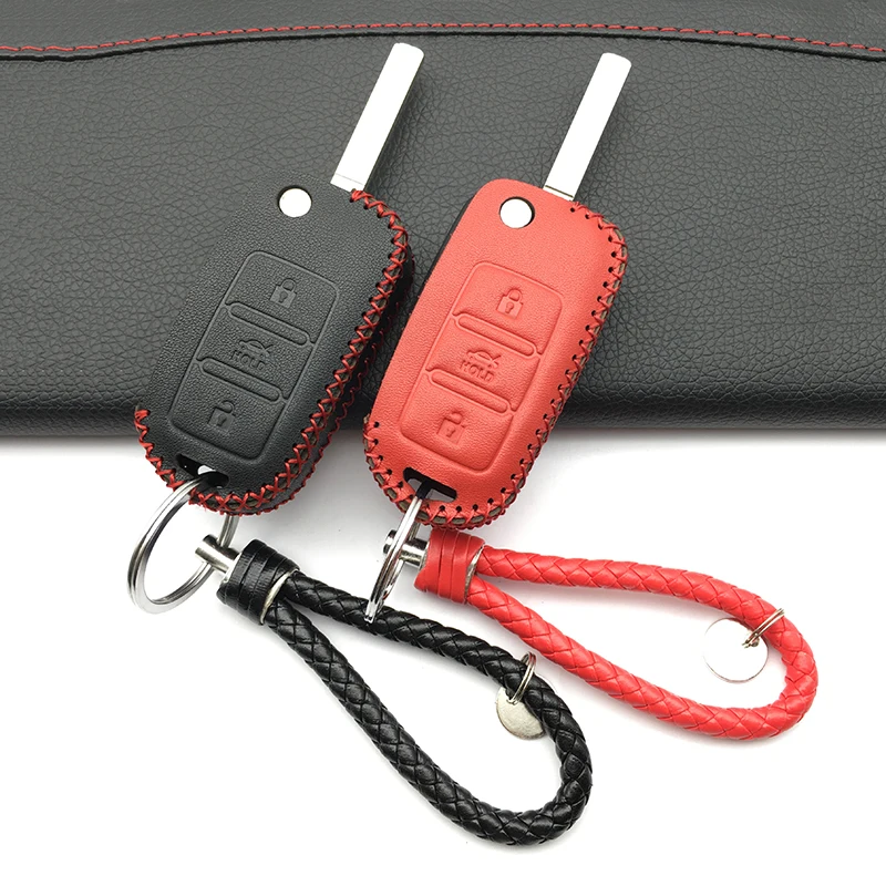 Кожаный чехол для ключей автомобиля Volkswagen Golf 4 5 6 Bora Polo Passat B5 B6 для Skoda Superb Octavia Fabia Seat Ibiza Leon