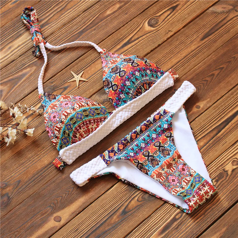 Женский комплект бикини 2018 сексуальный мягкий бразильский купальник ретро