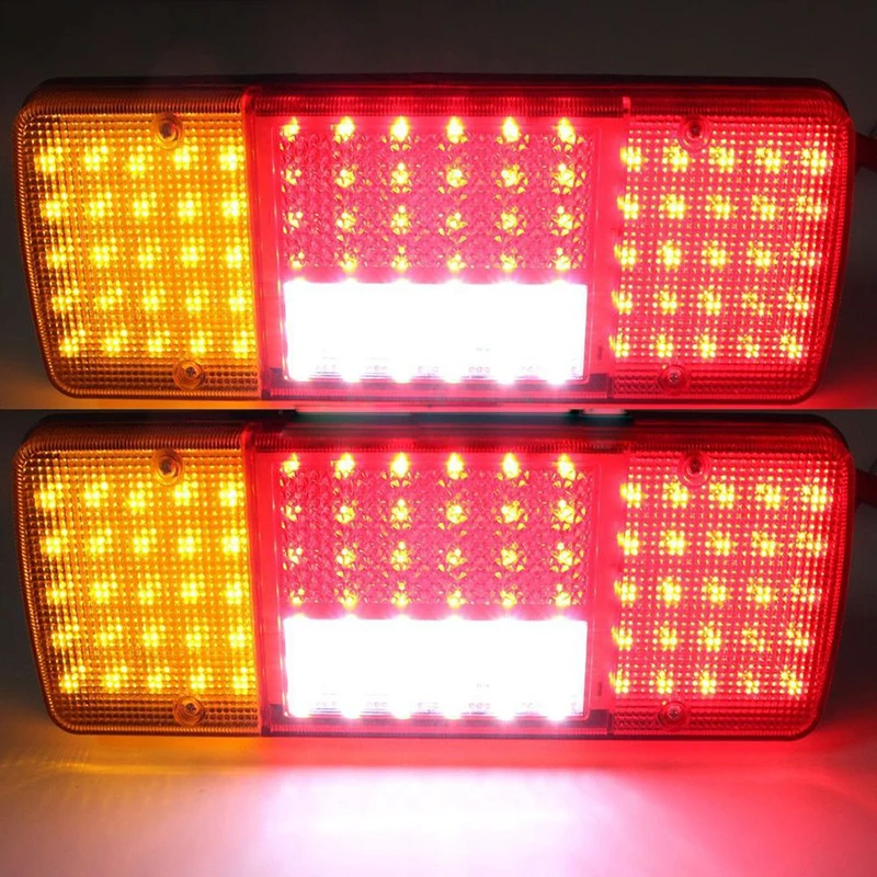 

1Pair 92LED Plastic Car Rear Tail lights Stop Turn Signal Light for 12V 24V Truck Van Trailer Reverse Lamp