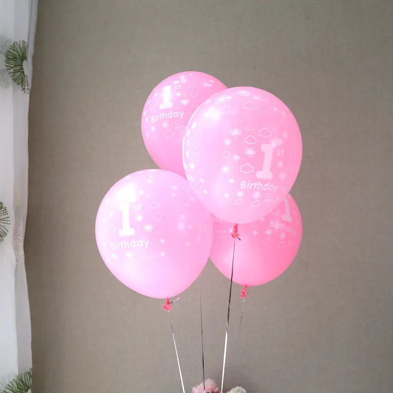 50/100 шт Baby Shower 1st День рождения Декор розовый и голубой номер 1 Фольга шарики
