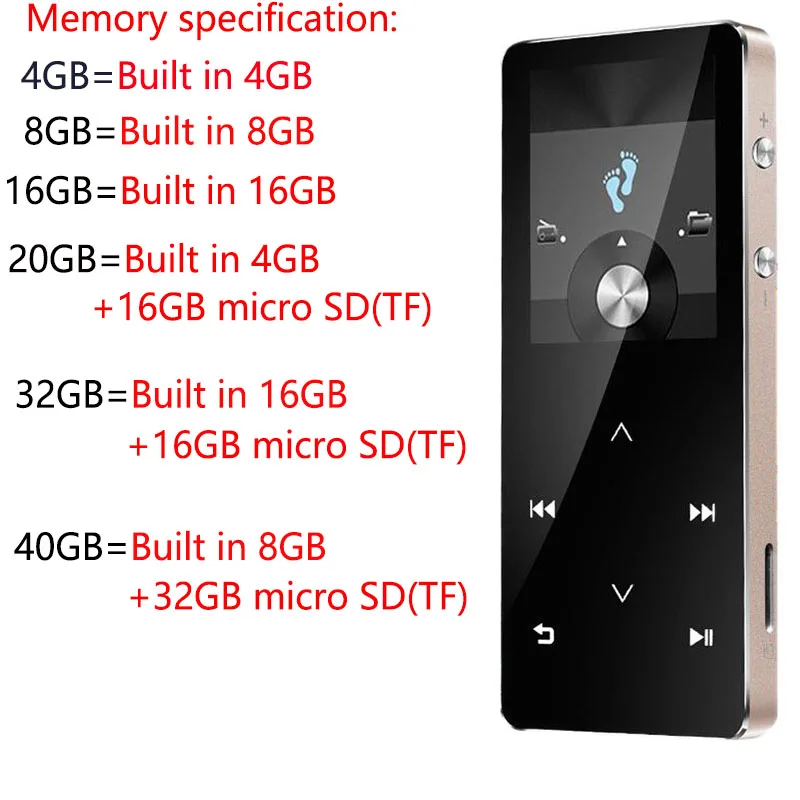 HIFI Lossless Bluetooth 4 0 MP3 плеер рекордер FM видео электронная книга 8 Гб радио Спорт