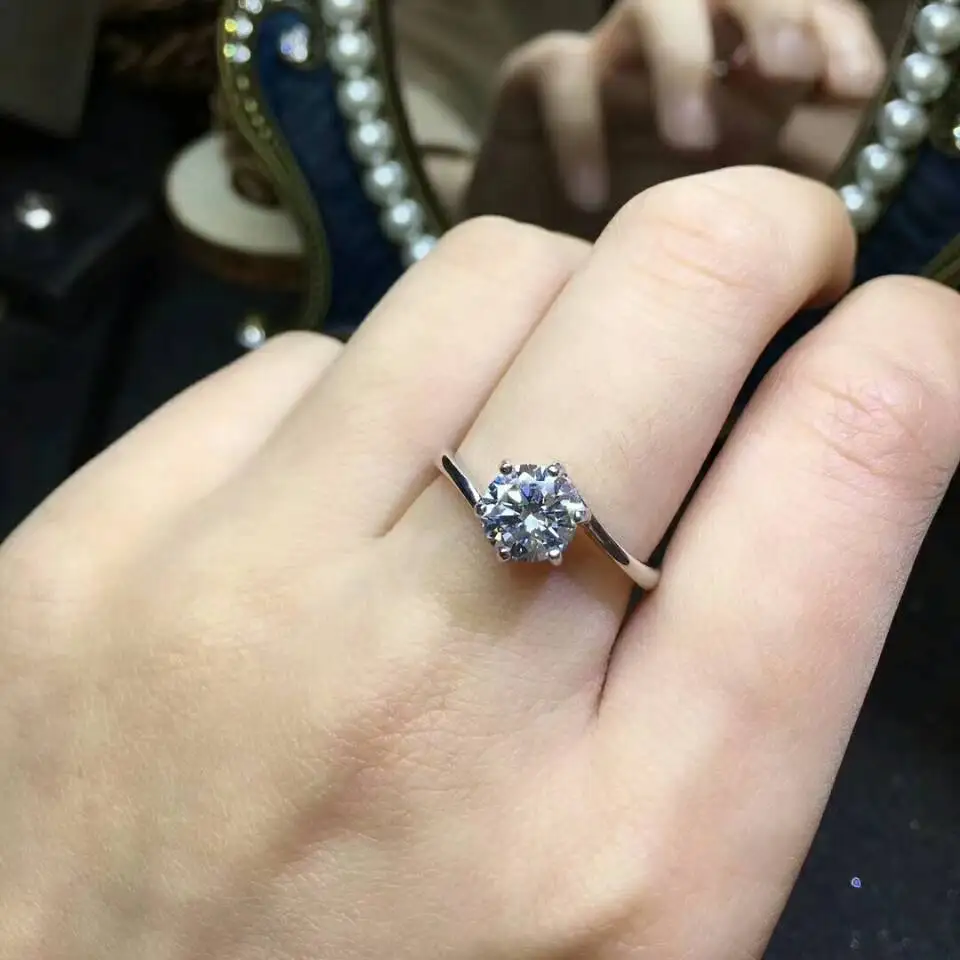 [MeiBaPJ Moissanite драгоценный камень Мода 2 карата бриллиантовое кольцо D Цвет VVS 925 Серебро Хорошие Свадебные украшения для женщин