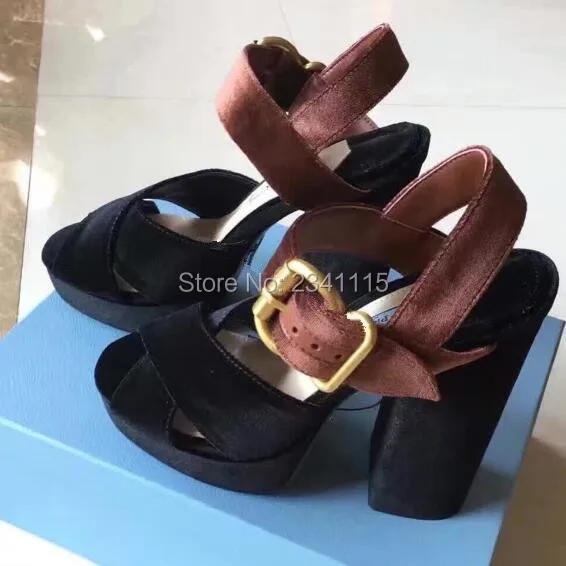 Новый Criss Cross Цвет заблокирован Для женщин бархат Босоножки на платформе