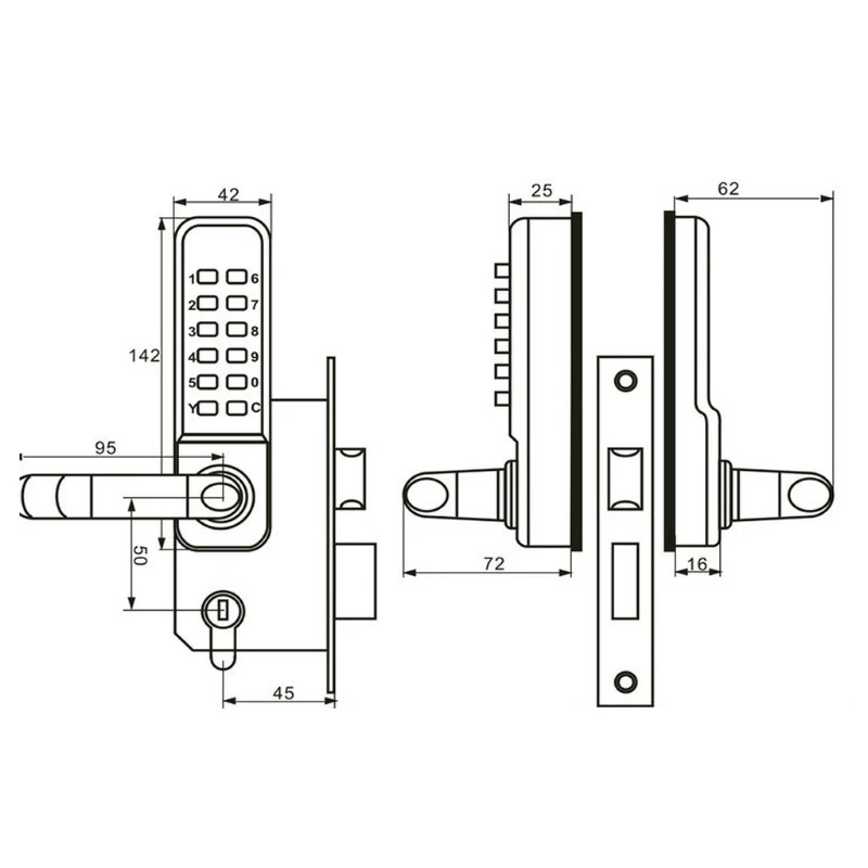 Механическая клавиатура дверной замок с паролем резортзамок без ключа из