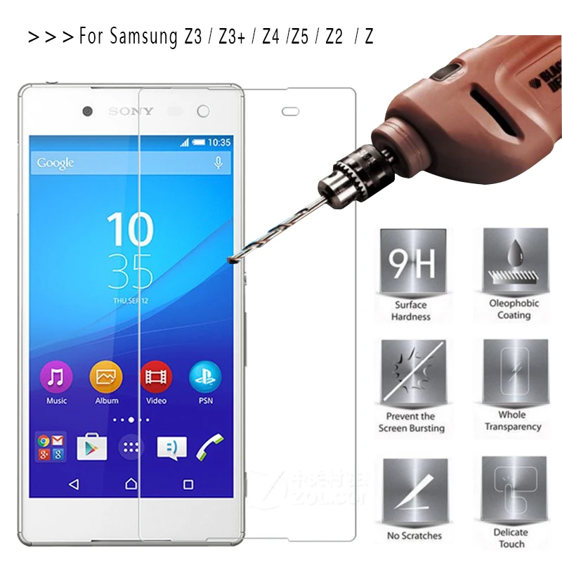 Защитная пленка из закаленного стекла для Sony Xperia Z3 + Z4 Z5 Z2 Z D6603 D6616 D6633 D6643 D6653 L55t L55u