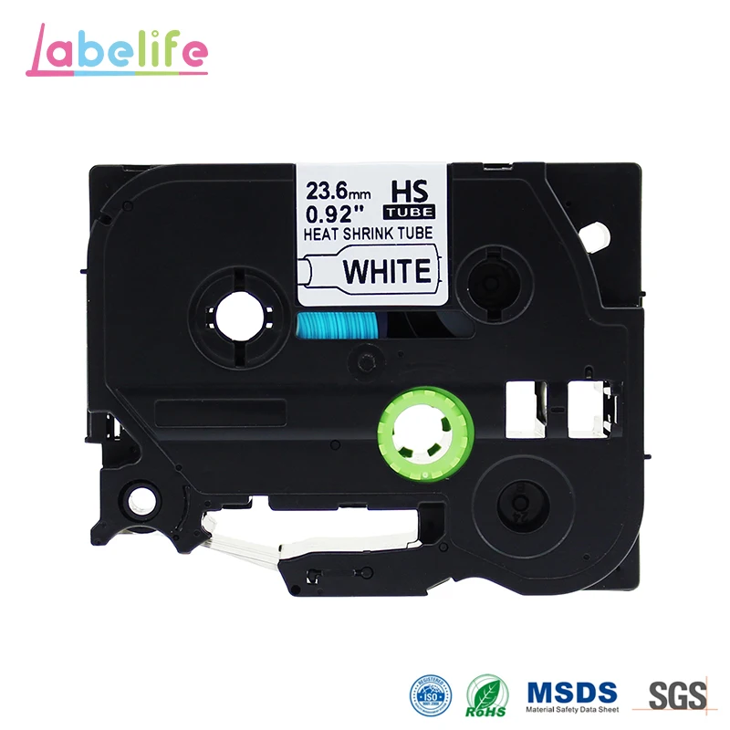Labelife HSE 251 термоусадочная трубка 23 6 мм черный на белом для Brother HSE251 HS251 HS принтеры