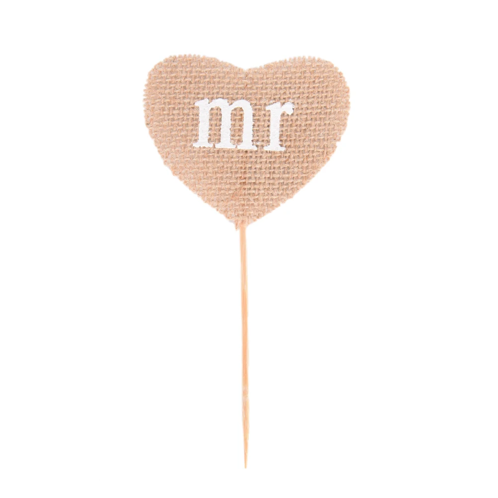 DIY вечерние украшения 2 шт. Mr Mrs в декорированном мешковиной горшке овсянка Винтаж