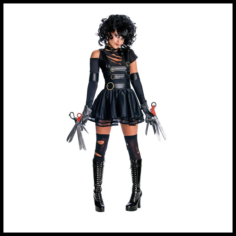 

New Halloween Female Cosplay Adult Edward Dress Edward Scissorhands Cosplay Female Clothing Halloween Party Dress