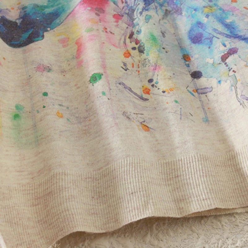 MITTELMEER New Autumn and Spring Harajuku printed Sweaters women o-neck printing Cartoon unicorn tops for | Женская одежда