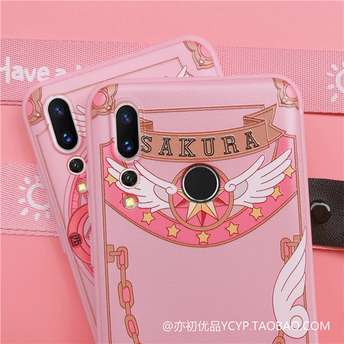 Nova 5 5i милый чехол Cardcaptor Sakura+ Защитная пленка из закаленного стекла для huawei Nova4/Nova4E/Nova 3/3E/2 S с ремнями