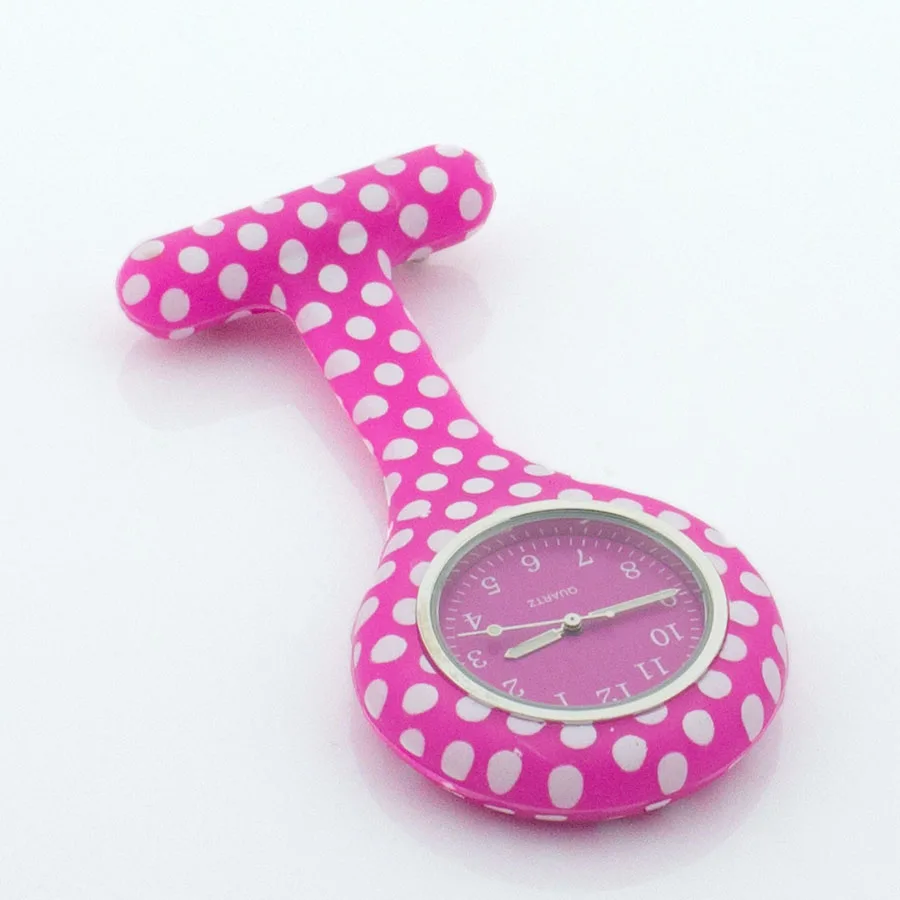 pink Dots силиконовые медсестры часы fob карманные часы Доктор Медсестры подарок цветной циферблат японский высокое качество больница часы ALK VISION - Цвет: pink