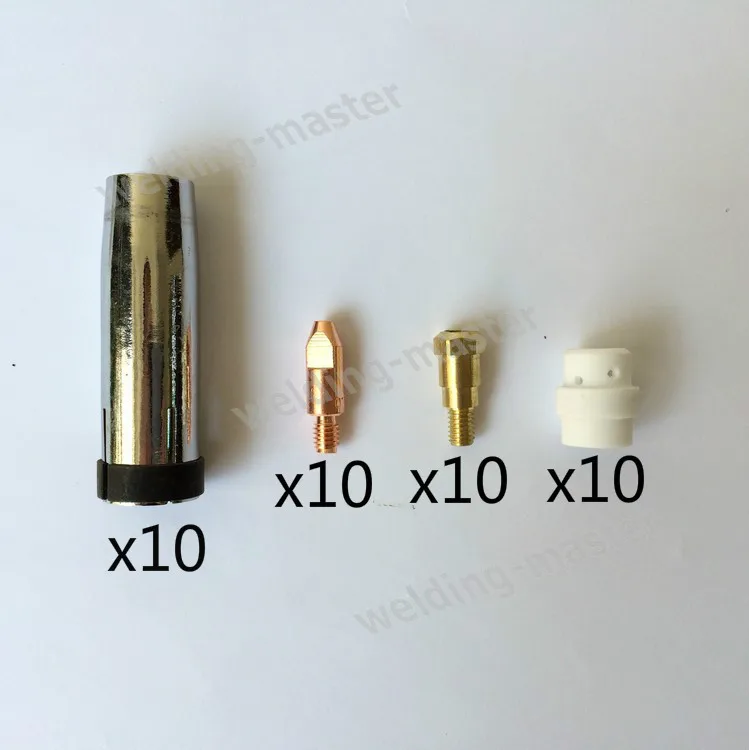 

Free Shipping 40pcs/lot BINZEL 24KD MIG torches consumable, contact tips, tip holder,gas diffuser,nozzle