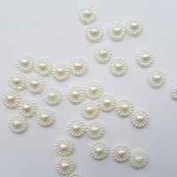 50pcslot 88mm white sunflower pearl beads good quality semicircle ball shape sunflower imitation pearl beads accessories