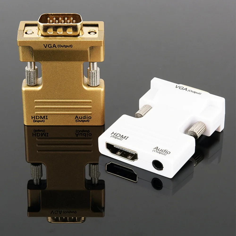 1 шт. HDMI к VGA адаптер цифро аналоговый аудио 1080P видео конвертер кабель для ПК