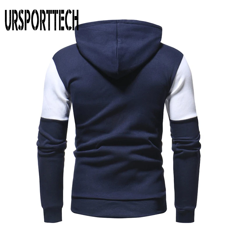 Brand Cool Sweatshirt Men Casual Patchwork Long Sleeve Pullover Contrast Hoodies High Quality Streetwear | Мужская одежда