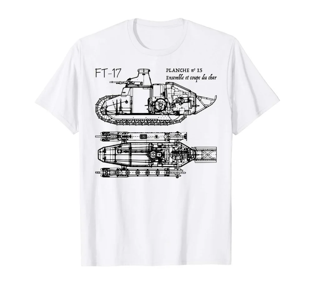 

Футболка в французском стиле, модель Ft-17 светильник Tank Ww1, футболка в подарок, Летний стиль 2019, бесплатная доставка, креативный дизайн, печать, хлопковые футболки в стиле рок