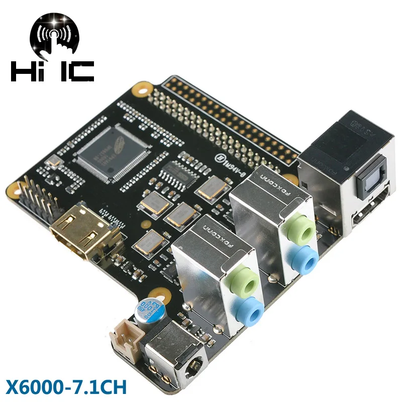 X6000 7 1 CH Плата расширения ES9023 Hi Fi Home Театр канала для Raspberry Pi Модель B +/2 B/3