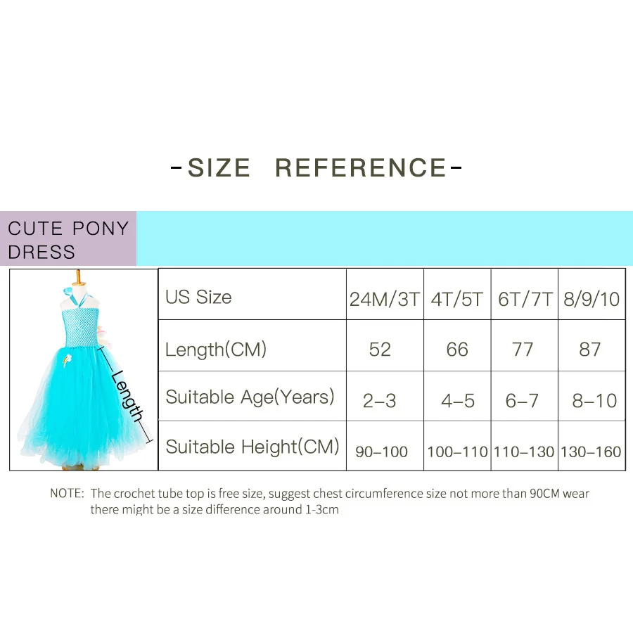 Синее платье-пачка для девочек на Хэллоуин с единорогом и обручем волос Детская