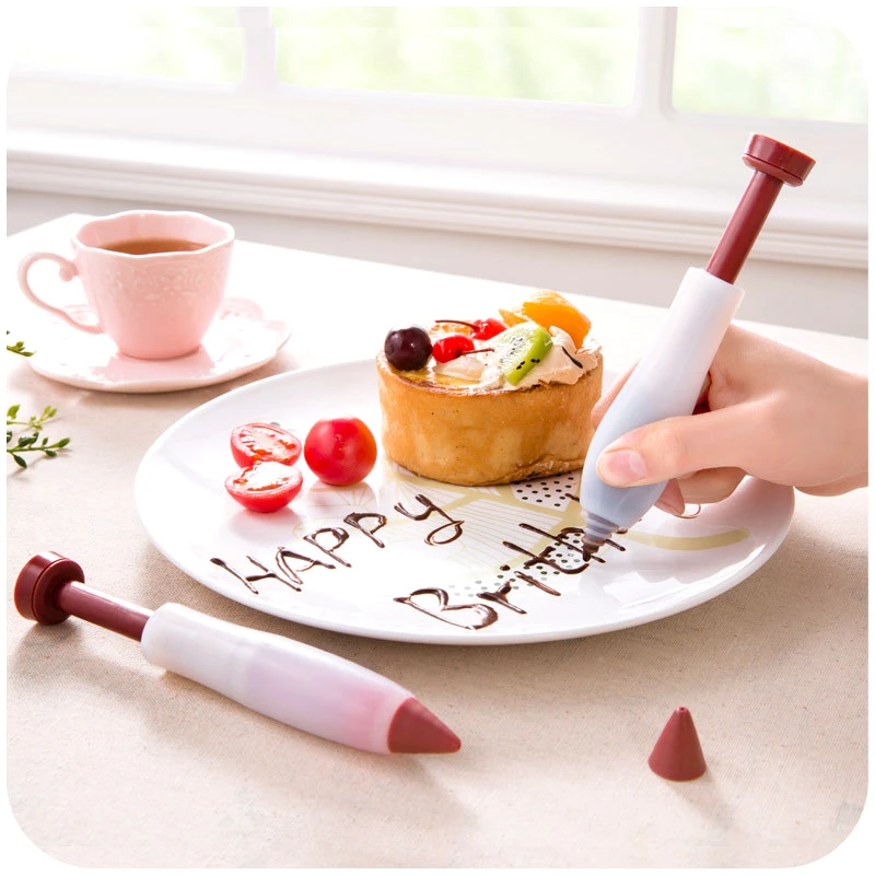 Silicone Food Writing Pen DIY Cake Graffiti Pen Food Grade Silica Gel Chocolate Writing Pen Baking Tool Kitchen Accessories